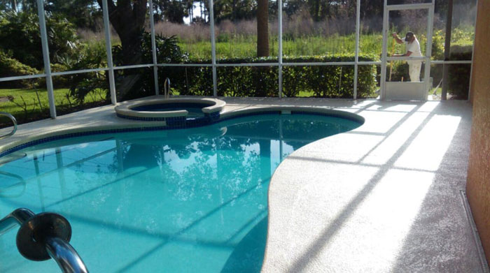 Pool Deck Painting project completed in Palm Coast, Florida